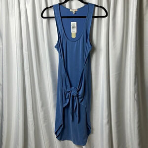 Gianna Bini GB Blue Sleeveless Knot Front Midi Dress Size M NWT
